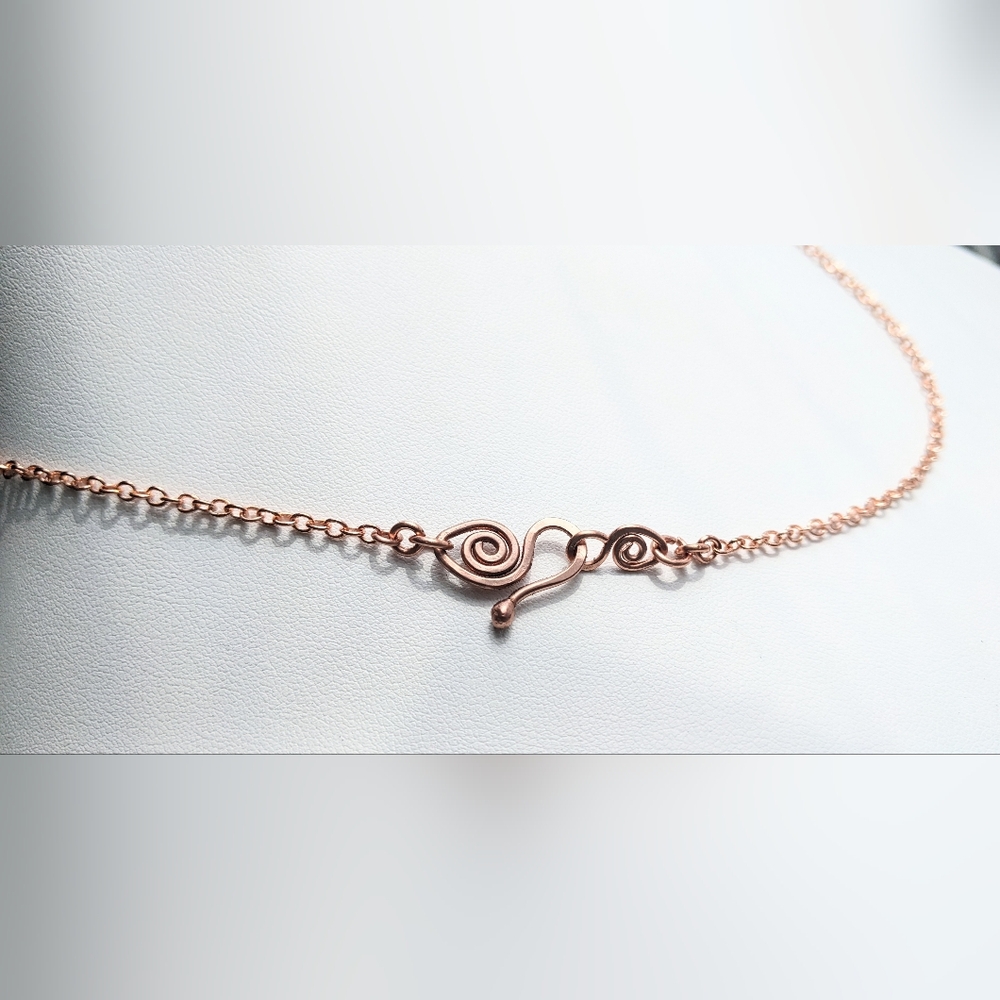 Rose Quartz Necklace-Artisan Crafted- Genuine Copper Jewelry - Picture 8 of 14